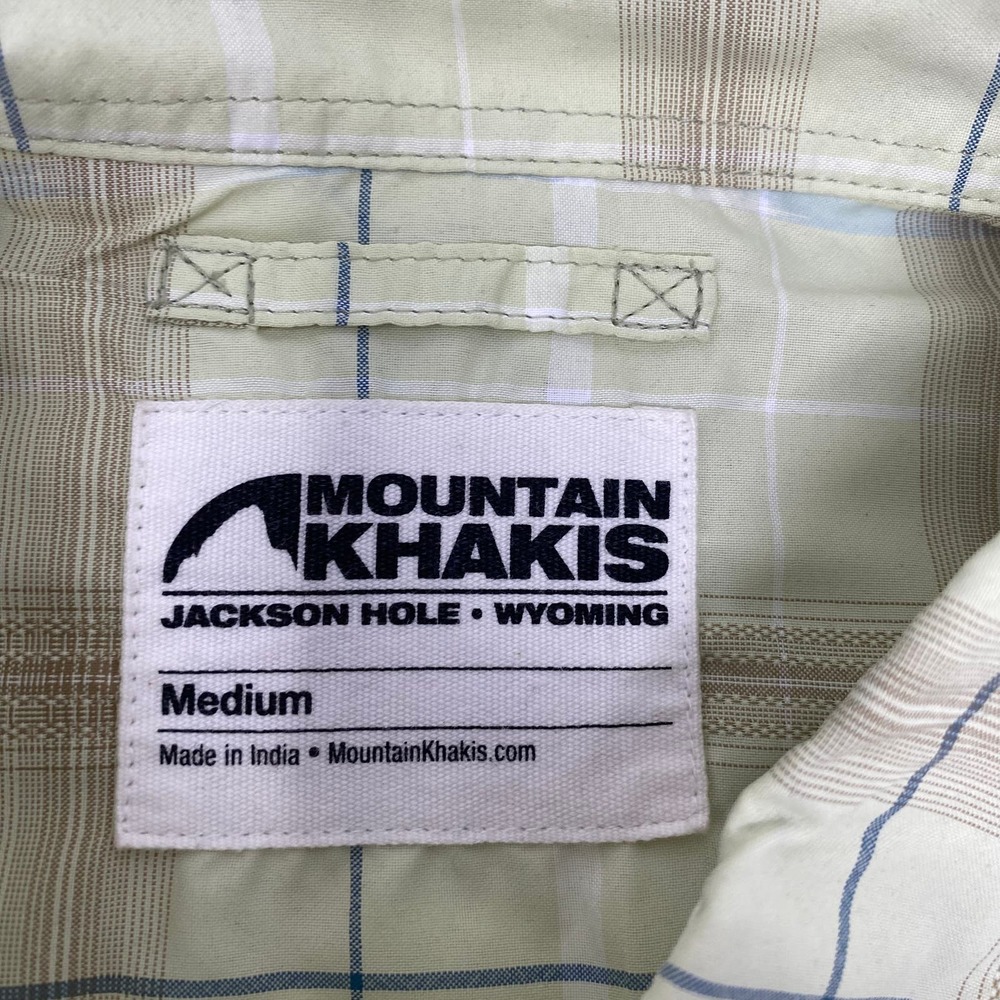 Mountain Khakis Medium Light Green Brown Plaid Short Sleeve Button Down Shirt - Picture 2 of 6